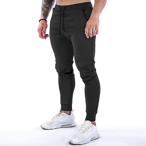 

Men's Joggers Jogger Pants Athletic Pants / Trousers Bottoms Drawstring Pocket Cotton Winter Fitness Gym Workout Running Training Exercise Breathable Moisture Wicking Soft Sport Solid Colored Black
