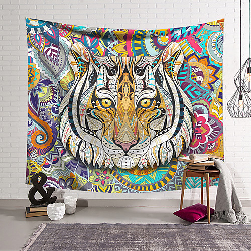 

Wall Tapestry Art Decor Blanket Curtain Hanging Home Bedroom Living Room Decoration Polyester Color Tiger Fantasy