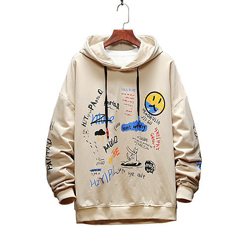 

Men's Hoodie Pullover X Cartoon Letter & Number Sport Athleisure Hoodie Top Long Sleeve Comfortable Everyday Use Casual Daily