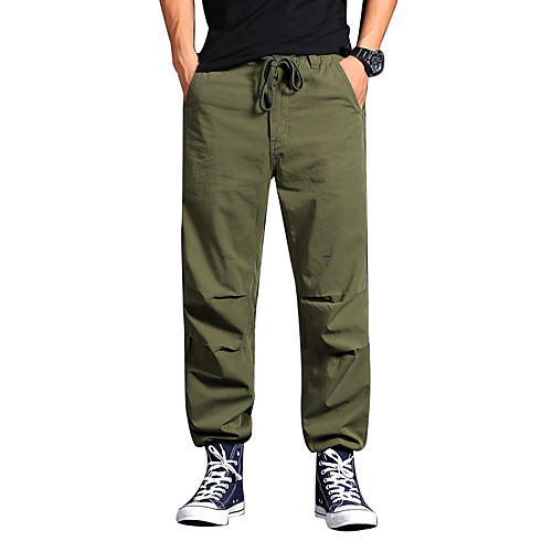

Men's Hunting Pants Waterproof Ventilation Wearproof Fall Spring Solid Colored Cotton for Army Green S M L XL XXL
