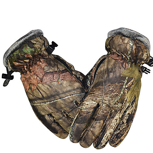 

Men's Climbing Gloves Fishing Gloves Tactical Combat Gloves Anti-Slip Touch Screen Fleece Lining Warm Camo Fall & Winter Nylon Hunting Fishing Camping / Hiking / Caving Camouflage
