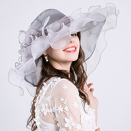 

Vintage Style Elegant Tulle / Organza / Polyester / Polyamide Hats / Headwear / Straw Hats with Feather / Appliques / Flower 1 Piece Casual / Holiday Headpiece