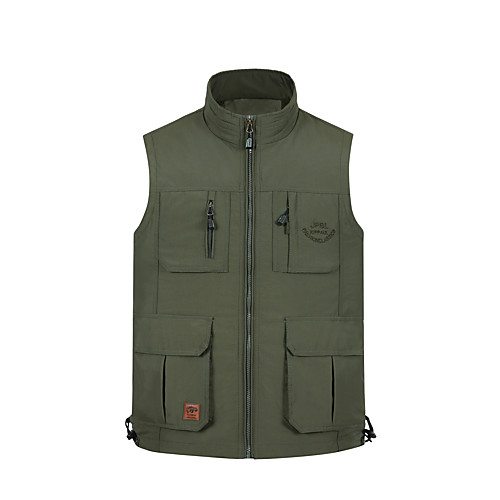 

Men's Fishing Vest Outdoor Multi-Pockets Quick Dry Lightweight Breathable Vest / Gilet Autumn / Fall Spring Summer Fishing Photography Camping & Hiking Army Green Khaki / Cotton / Sleeveless