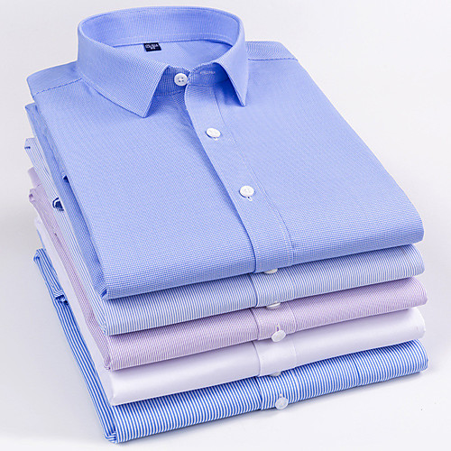 

Men's Shirt Striped Button-Down Long Sleeve Casual Tops Business Simple A B C