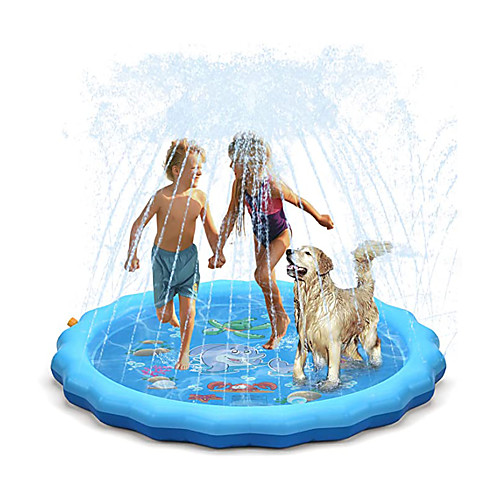 

Sprinkle Splash Play Mat Inflatable Splash Pad Sprinkler PVC / Vinyl Dolphin Water fun Outdoor Summer 68 Inch Boys and Girls Kid's