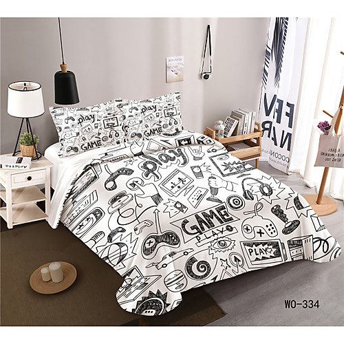 

3-Piece Duvet Cover Set Hotel Bedding Sets Comforter Cover with Soft Lightweight Microfiber, Include 1 Duvet Cover, 2 Pillowcases for Double/Queen/King