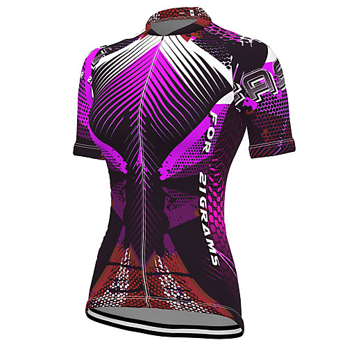 

21Grams Women's Short Sleeve Cycling Jersey Spandex Purple Bike Top Mountain Bike MTB Road Bike Cycling Breathable Sports Clothing Apparel / Stretchy / Athleisure