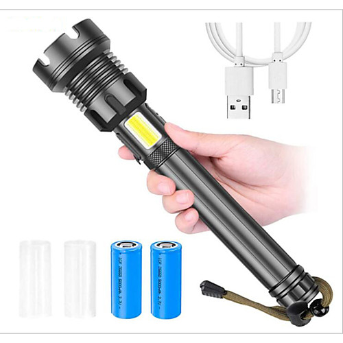 

LED Flashlights / Torch Flashlight Kits Handheld Flashlights / Torch Waterproof 2400 lm LED LED Emitters with Batteries and USB Cable Waterproof Portable New Design Windproof Camping / Hiking / IPX 6