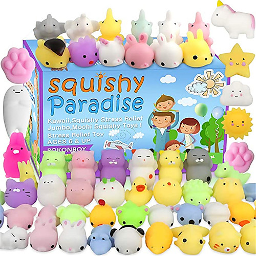 

Squishy Squishies Squishy Toy Squeeze Toy / Sensory Toy 60 pcs Mini Animal Stress and Anxiety Relief Kawaii Mochi For Kid's Adults' Boys and Girls