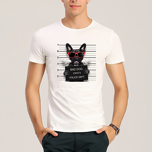 

Men's Tee / T-shirt Pure Color Crew Neck Cotton Cat Stripes Sport Athleisure T Shirt Top Short Sleeves Breathable Soft Comfortable Everyday Use Street Casual Daily Outdoor