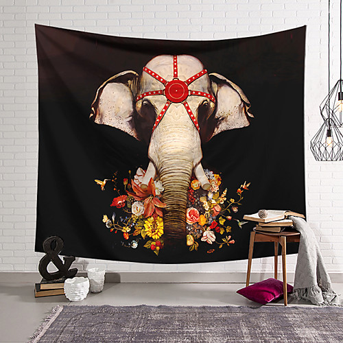 

Wall Tapestry Art Decor Blanket Curtain Hanging Home Bedroom Living Room Decoration Polyester Elephant