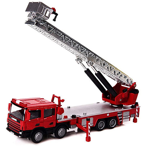 

KDW Metal Alloy Fire Engine Vehicle Fire Truck Toy Truck Construction Vehicle Toy Car Retractable Simulation Fire Engine Boys' Girls' Kid's Child's Car Toys Gift