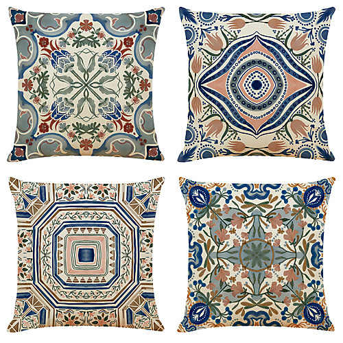

Cushion Cover 4PCS Linen Soft Geometric Simple Classic Square Throw Pillow Cover Cushion Case Pillowcase for Sofa Bedroom 45 x 45cm (18 x 80 Inch)Superior Quality Machine Washable