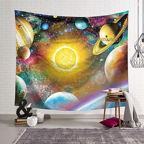 

Wall Tapestry Art Decor Blanket Curtain Hanging Home Bedroom Living Room Polyester Colourful Planet