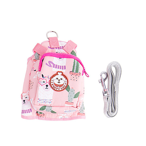 

Dog Cat Training Leash Harness Leash Set Dog Backpack Harness Adjustable Breathable Escape Proof Outdoor Walking Polyester Small Dog Blue Pink Light Blue Light Pink