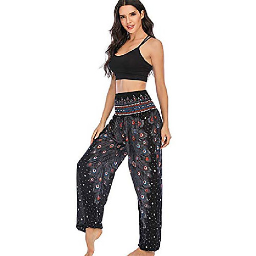

Ladies Floral Patterned Gypsy Jumpsuit Bohemian Sports Yoga Pant Black