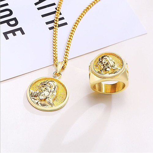 

Men's Jewelry Set Vintage Style Totem Series Stylish Titanium Steel Earrings Jewelry Gold For Anniversary Formal Prom Festival 1 set