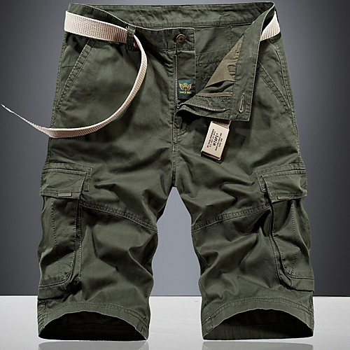 

Men's Hiking Shorts Hiking Cargo Shorts Solid Color Summer Outdoor 10 Multi-Pockets Breathable Wear Resistance Cotton Shorts Army Green Khaki Dark Blue Hunting Fishing Climbing 29 30 31 32 33