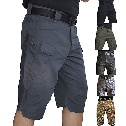 

Men's Hiking Shorts Hiking Cargo Shorts Waterproof Breathable Quick Dry Ventilation Summer Solid Colored Camo / Camouflage Cotton Bottoms for Camping / Hiking Hunting Fishing CP camouflage black