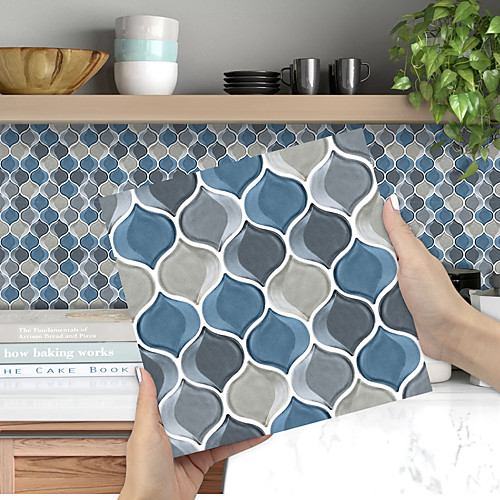 

Imitation Epoxy Tile Sticker Color Lantern Wall Sticker House Renovation Diy Self-adhesive Pvc Wallpaper Painting Kitchen Waterproof And Oilproof Wall Sticker