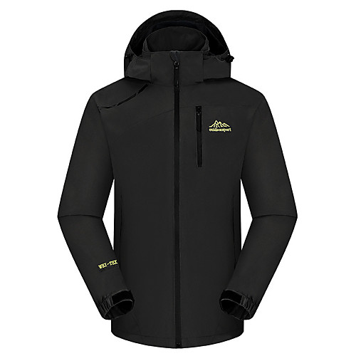 

Men's Hiking Softshell Jacket Waterproof Hiking Jacket Hiking Windbreaker Outdoor Solid Color Waterproof Lightweight Windproof Breathable Jacket Hoodie Top Full Length Visible Zipper Fishing Climbing