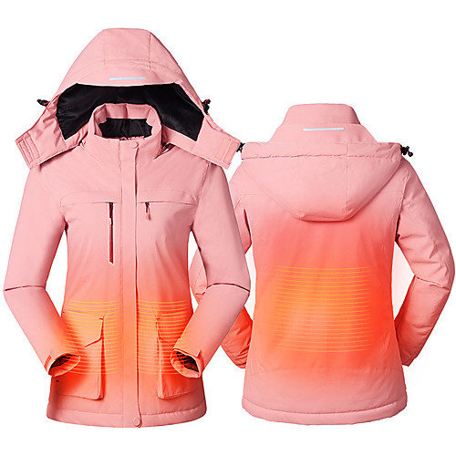 

Women's Softshell Jacket Heated Jacket Hiking Windbreaker Winter Outdoor Solid Color Thermal Warm Waterproof Windproof Breathable Jacket Top Camping / Hiking Hunting Fishing Black Red Fuchsia Pink