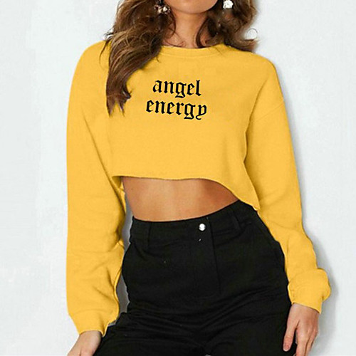 

Women's Sweatshirt Crop Top Pullover Crop Top Crew Neck Sport Athleisure Sweatshirt Top Long Sleeve Breathable Soft Comfortable Everyday Use Street Casual Daily Outdoor