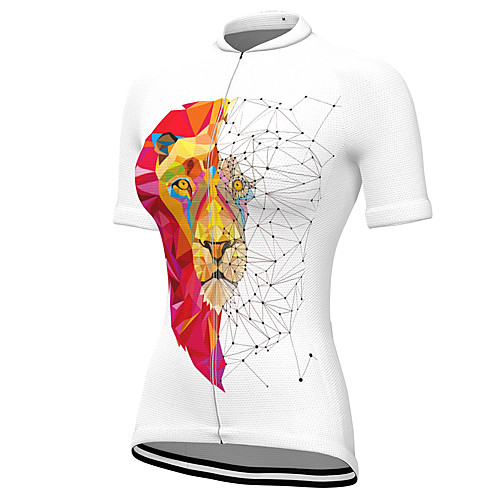 

21Grams Women's Short Sleeve Cycling Jersey Spandex White Lion Bike Top Mountain Bike MTB Road Bike Cycling Breathable Sports Clothing Apparel / Stretchy / Athleisure