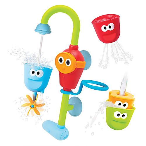 

Stackable Cups and Water Spray Spout Bath Toy Bathtub Pool Toys Water Pool Bathtub Toy STEAM Toy DIY Plastic Sprinkler Bathtime Bathroom for Toddlers, Bathtime Gift for Kids & Infants / Kid's