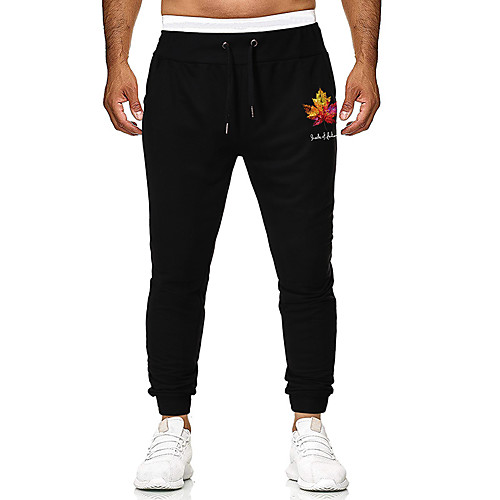 

Men's Sweatpants Joggers Jogger Pants Sports & Outdoor Bottoms Side Pockets Drawstring Winter Fitness Gym Workout Running Training Exercise Breathable Moisture Wicking Soft Normal Sport Leaf Black