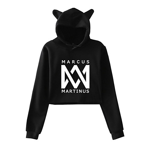 

Inspired by marcus&martinus Cosplay Cosplay Costume Crop Top Hoodie Polyester / Cotton Blend Graphic Printing Cat Ear Crop Top For Women's