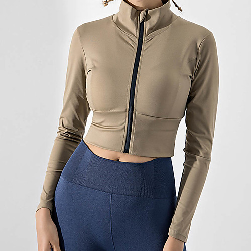 

Women's Solid Colored Active Fall & Winter Jacket Short Daily Long Sleeve Polyster Coat Tops Black