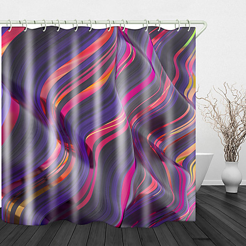 

Ripple Color flow Print Waterproof Fabric Shower Curtain for Bathroom Home Decor Covered Bathtub Curtains Liner Includes with Hooks