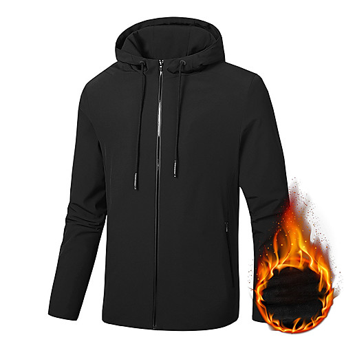 

Men's Long Sleeve Hoodie Jacket Running Jacket Full Zip Jacket Top Casual Athleisure Winter Fleece Thermal Warm Breathable Soft Fitness Gym Workout Running Jogging Training Sportswear Plus Size Black