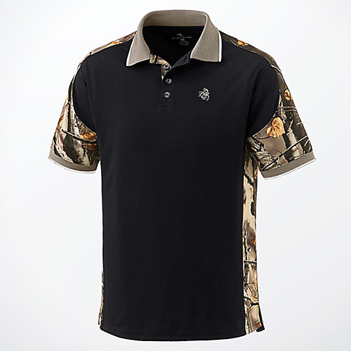 

Men's Hunting T-shirt Camo / Camouflage Short Sleeve Outdoor Summer Breathability Wearable Quick Dry Soft Polyester Black