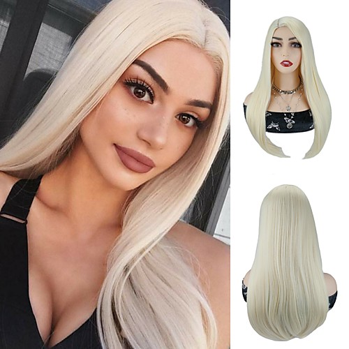 

Synthetic Hair Wigs 613 Blonde Wigs For Black Women Heat Resistant Synthetic Hair Silky Straight Blonde Wigs
