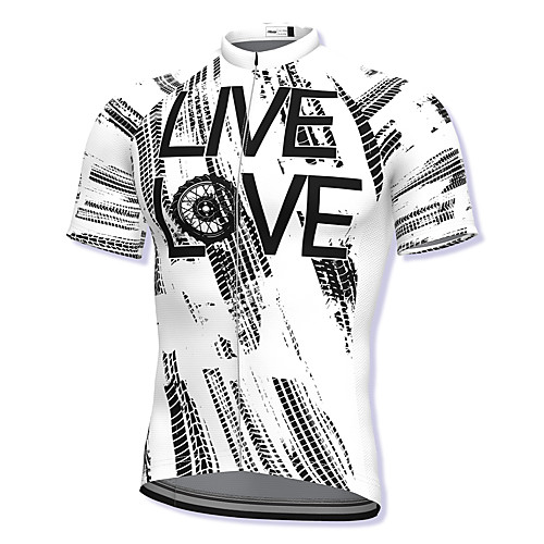 

21Grams Men's Short Sleeve Cycling Jersey Spandex White Bike Top Mountain Bike MTB Road Bike Cycling Breathable Quick Dry Sports Clothing Apparel / Athleisure