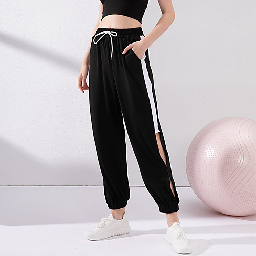 

Women's High Waist Joggers Jogger Pants Athletic Bottoms Side-Stripe Drawstring Side Hollow Out Elastane Fitness Gym Workout Running Training Exercise Breathable Soft Sweat wicking Normal Sport