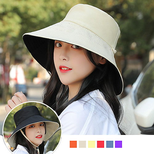 

Women's Hiking Cap 1 PCS Outdoor Windproof Breathable Ultraviolet Resistant Hat Solid Color Polester / Cotton Blend Purple Yellow Red for Fishing Climbing Beach