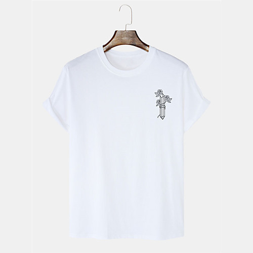 

Men's Unisex T shirt Hot Stamping Floral Graphic Prints Plus Size Print Short Sleeve Daily Tops 100% Cotton Basic Casual White Black Blushing Pink