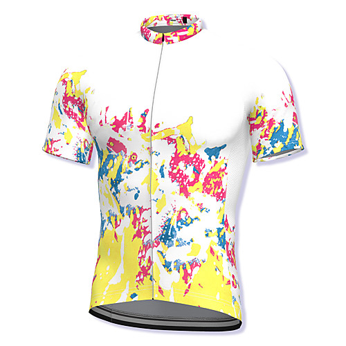 

21Grams Men's Short Sleeve Cycling Jersey Spandex White Bike Top Mountain Bike MTB Road Bike Cycling Breathable Quick Dry Sports Clothing Apparel / Athleisure
