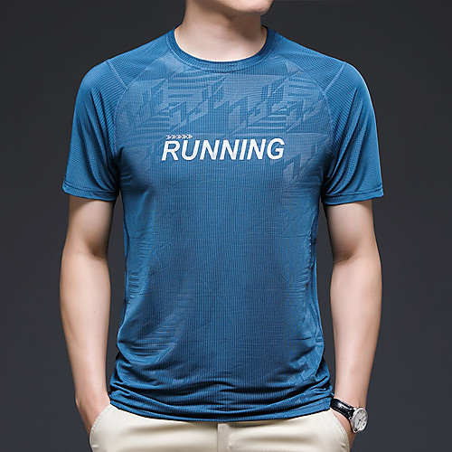 

Men's Hiking Tee shirt Tee Tshirt Outdoor Breathable Quick Dry Elastane White Black Blue