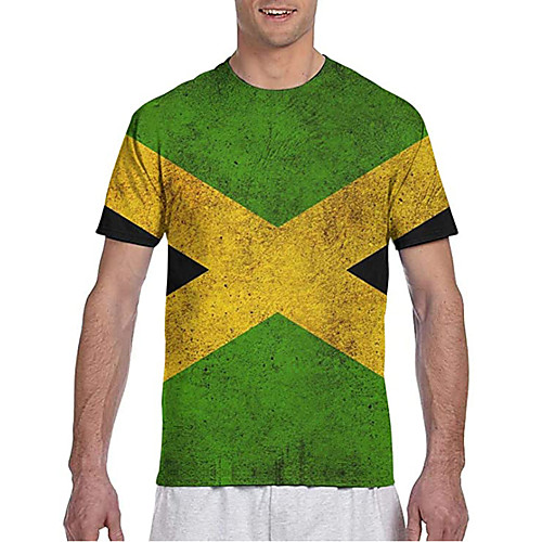 

Men's T shirt 3D Print Graphic Prints Flag Print Short Sleeve Daily Tops Classic Designer Big and Tall Green