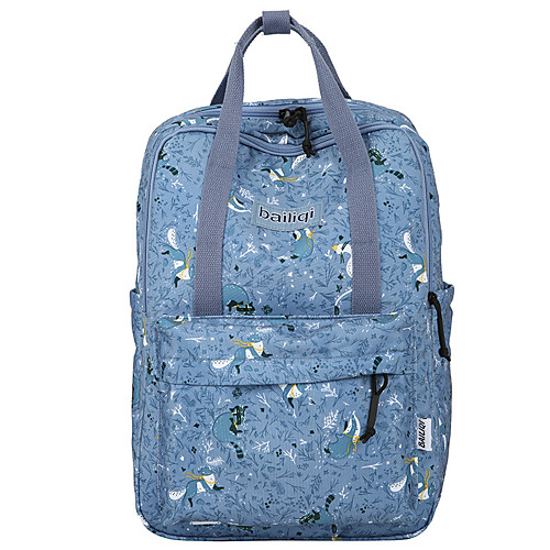 

Unisex Nylon School Bag Commuter Backpack Large Capacity Zipper Floral / Botanical Animal Daily School Green Sky Blue Dark Blue Gray