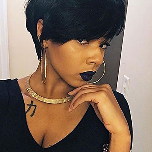 

Synthetic Wig Natural Straight Short Bob Wig Short Black Synthetic Hair Women's Cosplay Party Fashion Black