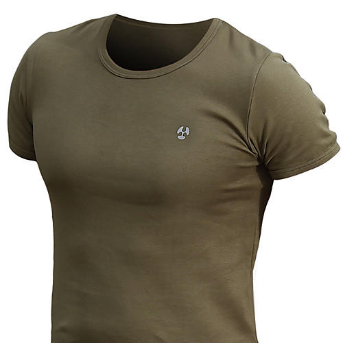 

Men's Camouflage Hunting T-shirt Military Tactical Shirt Outdoor Breathable Ventilation Fast Dry Outdoor Summer Solid Colored Nylon Black Green