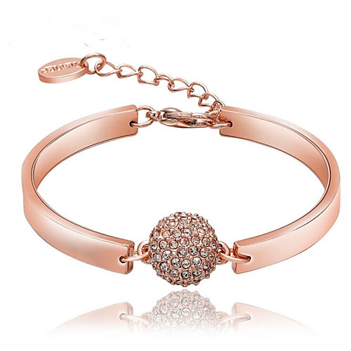 

Women's Cubic Zirconia Bracelet Bangles Classic Flower Stylish Rose Gold Plated Bracelet Jewelry Rose Gold For Anniversary Party Evening Birthday Festival