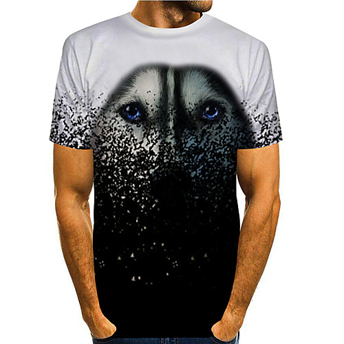 

Men's T shirt 3D Print Graphic Animal 3D Print Short Sleeve Daily Tops Basic Casual Black