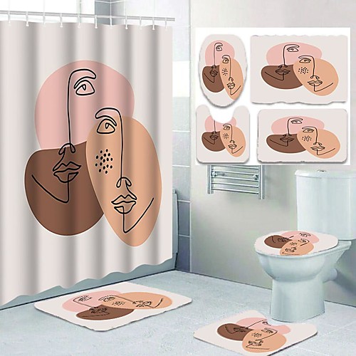 

Bathroom Shower Curtains & Hooks Casual Polyester Waterproof