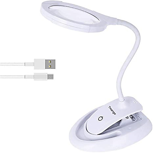 

Magnifier Magnifying Glass Set Rechargeable Desktop Hands free with Lighting Function Illuminated LED 5,10 Reading Inspection Macular Degeneration ABSPC Kid's Adults' Seniors